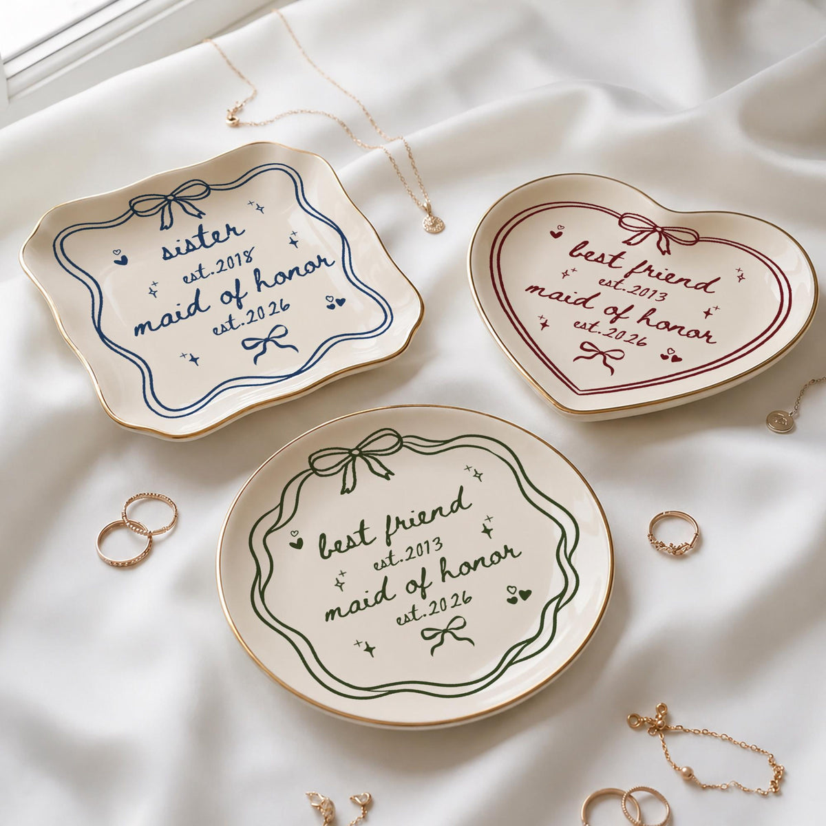 Custom Bridesmaid Jewelry Tray, Personalized Ceramic Ring Dish, Bride Bridal Shower, Friend Bestie Sister Trinket Ring Tray, Maid of Honor bf12cfa0-78b6-4954-b02c-c4e78fe708a0-1.jpg