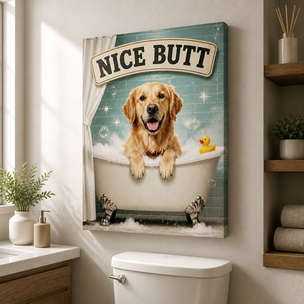 Nice Butt Custom Pet Bathroom Canvas - Personalized Canvas bf1b66b1-64f0-4d1c-9f0c-5d154c499e90.jpg