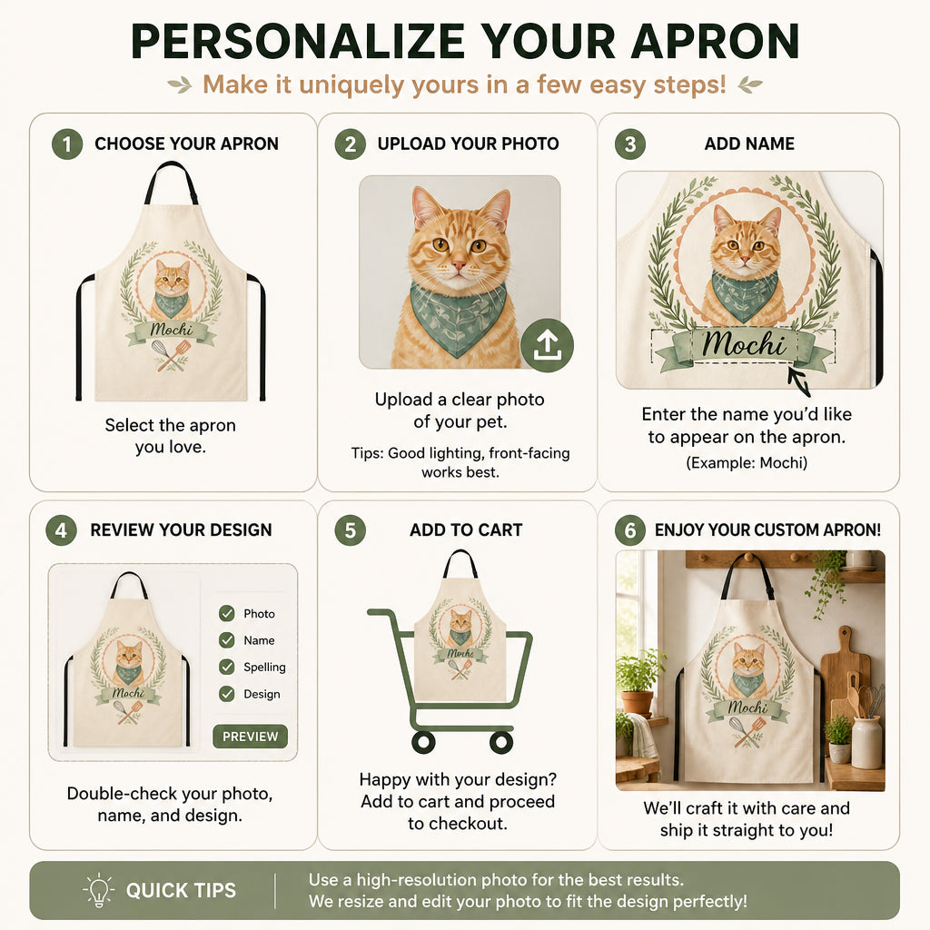 Custom Watercolor Pet Portrait Apron - Personalized Apron bf232448-57a5-42d5-94f8-73160660b2fe.jpg