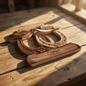 Custom Western Couple Wood Decor, Personalized Cowboy Hat Horseshoe Sign, Rustic Engagement Centerpiece, Bride And Groom Gift bf2caa2e-a39f-4bb5-b355-41626748f207-ghfjutyju-3-.webp