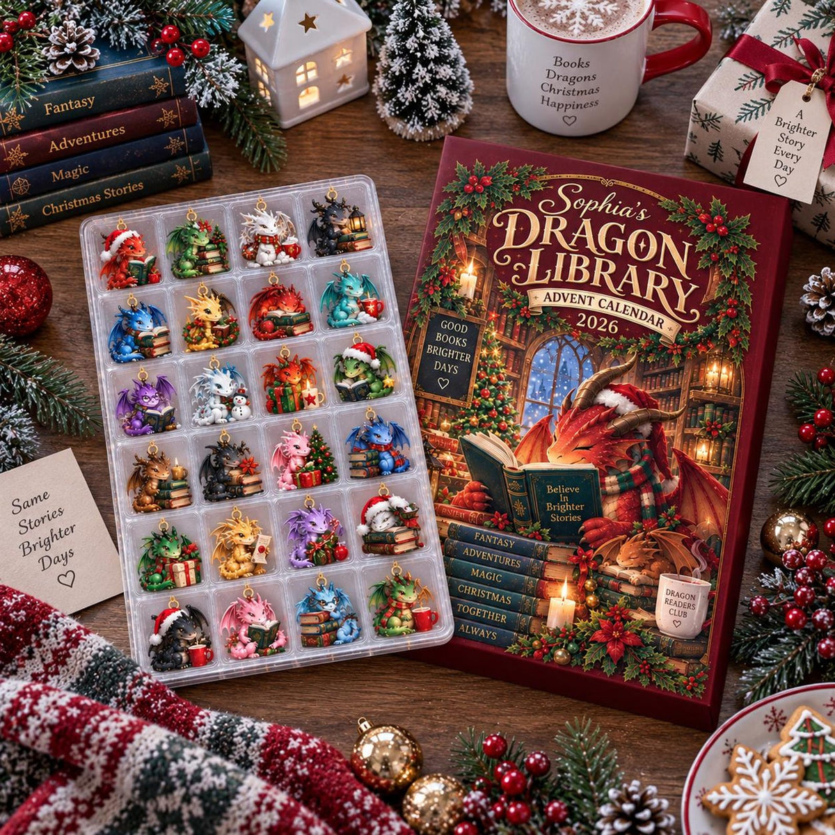 Dragon Library Advent Calendar, 24 Fantasy Ornament Countdown, Book Lover Christmas Gift, Holiday Decor, Gift 2026, Custom Name Keepsake bf2f1391-69c9-4275-876f-06f34424edd9-il_1588xN.8545116499_ec2e.jpg