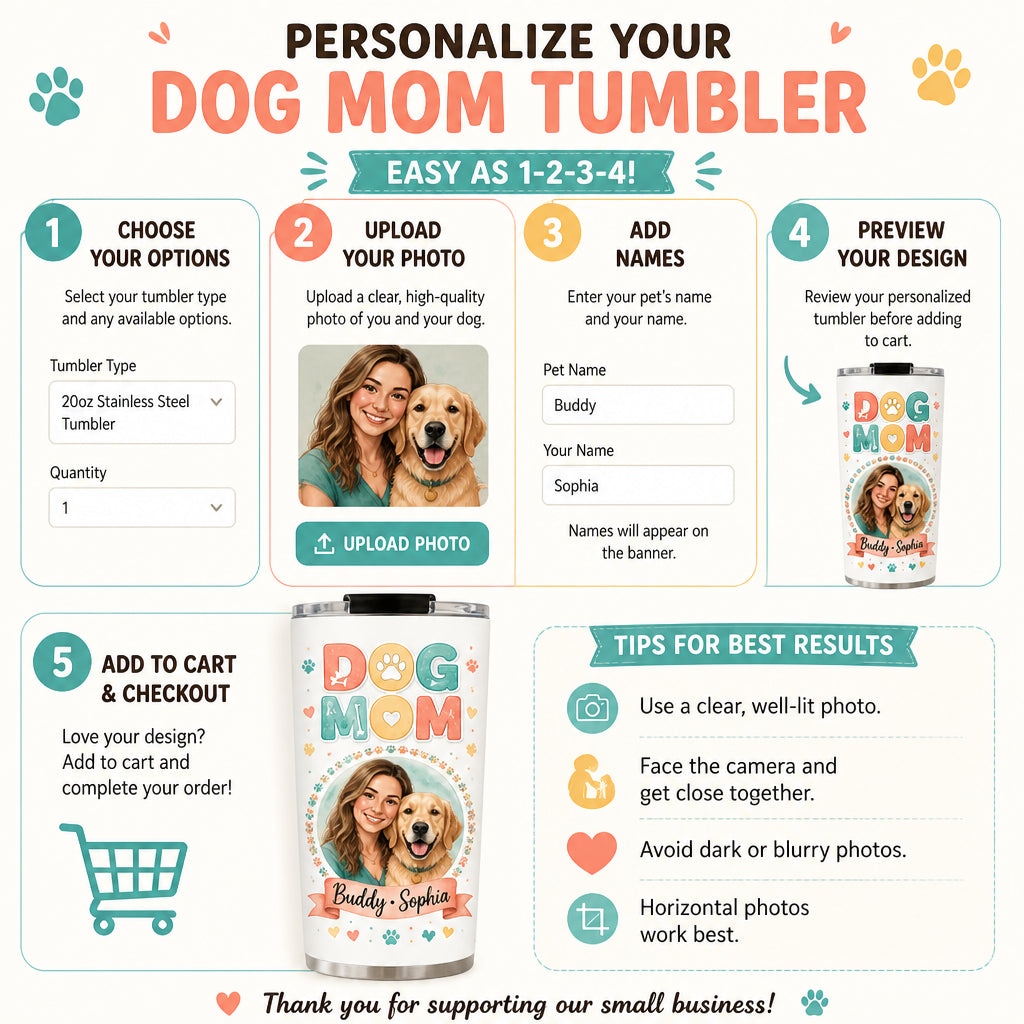 Dog Mom Custom Portrait Tumbler – Photo-to-Watercolor with Names - Personalized Tumbler bf57d02e-8d77-41db-acc3-a883c72170b1.jpg