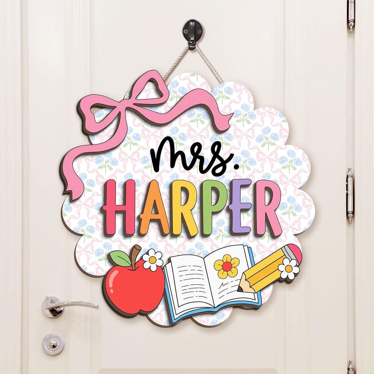Custom Teachers 3D Welcome Door Sign Back To School Gift, Classroom Decor Teacher Name Door Hanger bf5f1671-8a0f-474b-8730-7c84596405ea-7.jpg
