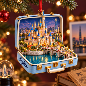 Personalized 3D Lotte World Castle Suitcase Christmas Ornament – Seoul South Korea Travel Souvenir & Gift for Seoul Lovers bf63049d-2067-4662-812c-404832106e14-Lotte-World-Christmas-suitcase-ornament-1.png
