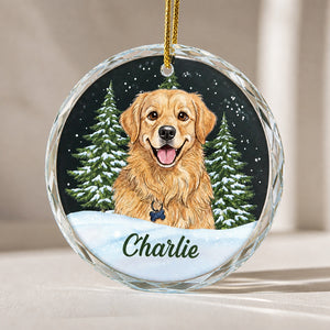 Custom Pet Portrait Crystal Ornament — Wreath Snowfall - Personalized Crystal Ornament bf7b3a85-4bc7-4c69-9dc5-91415c829870.jpg