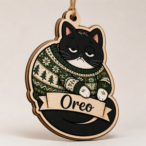 Grumpy Cat Sweater Personalized Wood Ornament - Personalized 3-Layered Wood Ornament bf80cae9-eaef-4e86-bb4a-4cb58a686b91.jpg