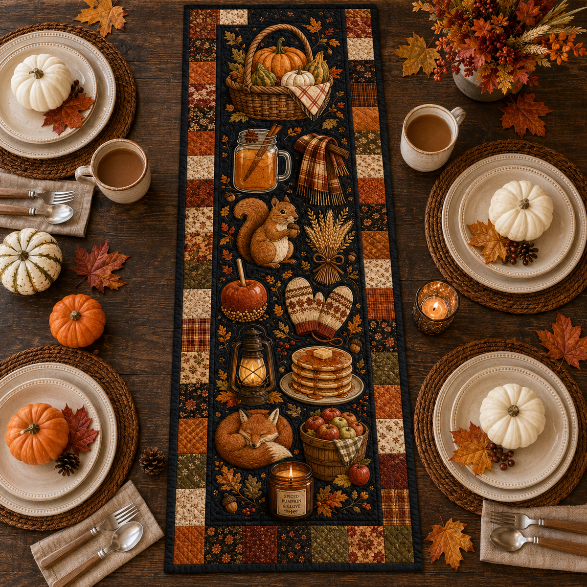 Fall Quilted Table Runner, Cozy Autumn Squirrel Fox & Pumpkin Patchwork Runner, Rustic Thanksgiving Table Decor bfa087ee-4207-437a-92cc-c67f1e96aea2-Image-Aug-13-2026-12_00_34-PM-2-.png