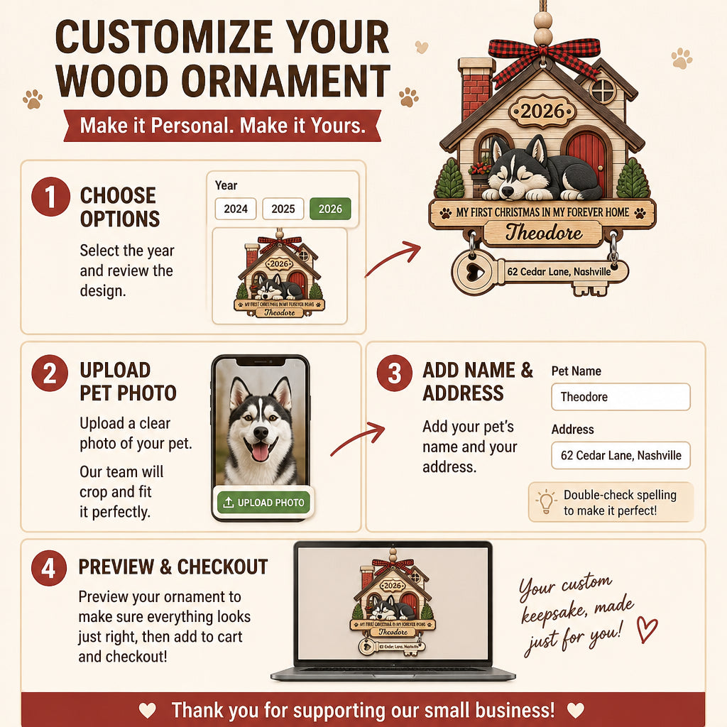 Pet’s First Christmas Forever Home – Layered Wood Ornament with Name, Year & Address - Personalized 3-Layered Wood Ornament bfa3c811-74b3-4db9-9154-7fbe2830c066.jpg