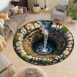 3D Stone Pit Hole Round Rug Optical Illusion Carpet Pool Hole Floor Mat Funny Novelty Rug Indoor Doorway Living Room Decor,printed rug bfc2858a-96bc-47d4-83fe-9c81d3cc567e-1.jpg