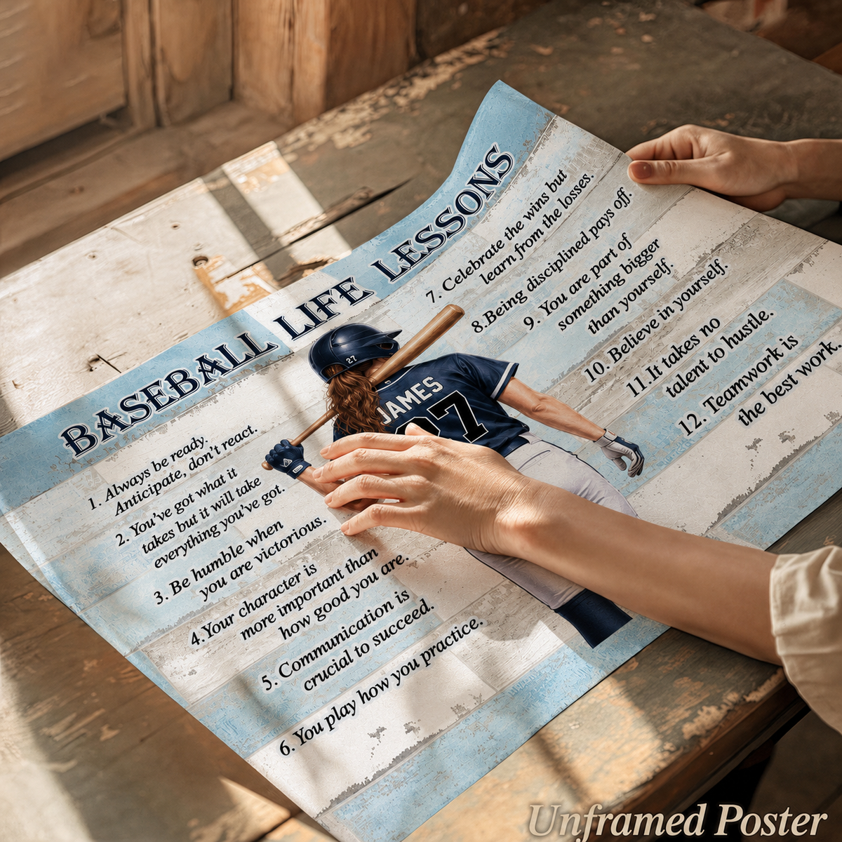 Baseball Life Lessons Custom Canvas - Personalized Motivational Sports Art for Players and Fans