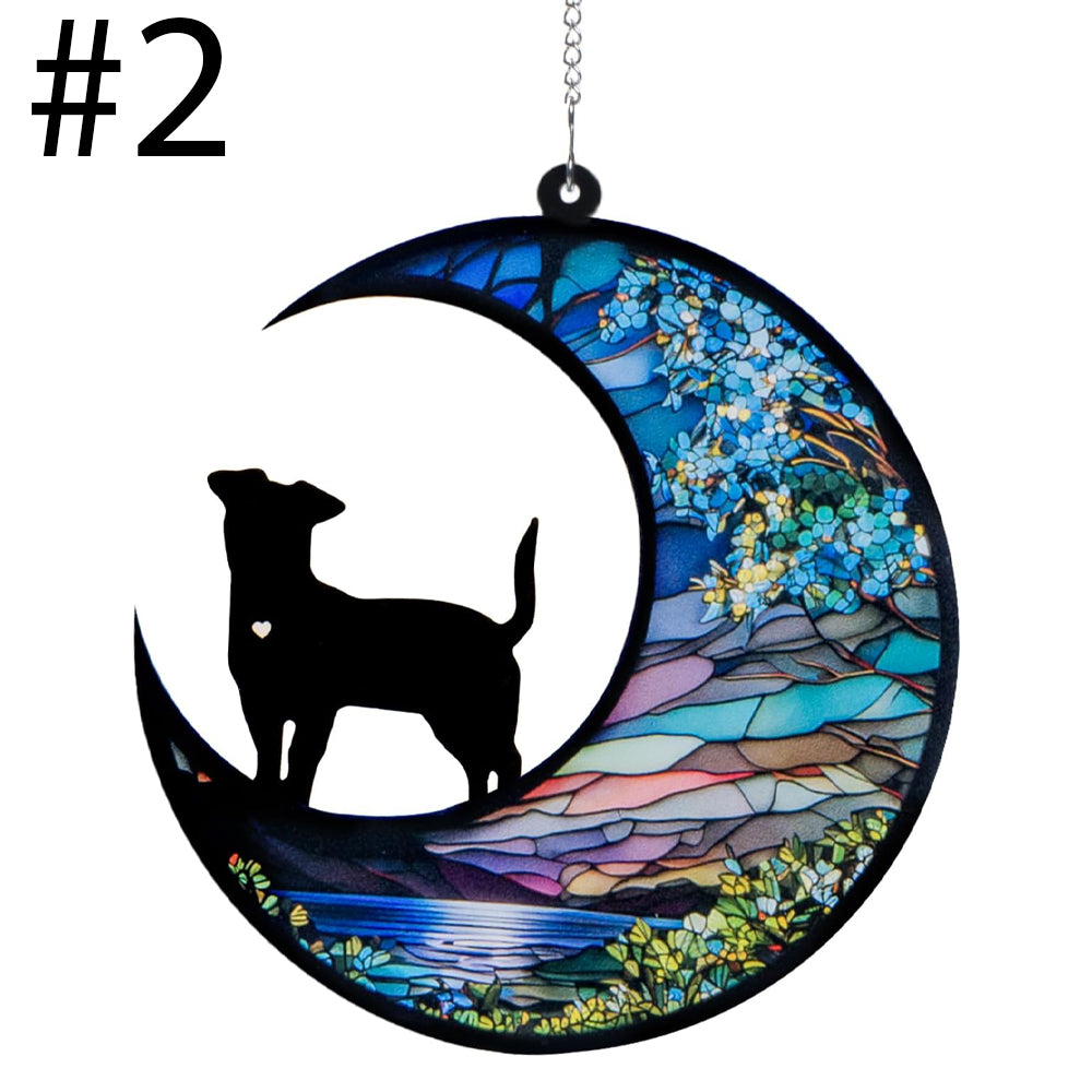 Dog Memorial Suncatcher,Pet Sympathy Gifts,Dog Memorial Gifts for Loss of Dog,Personalized Dog Pass Away Gifts with Name Date for Pet Lovers