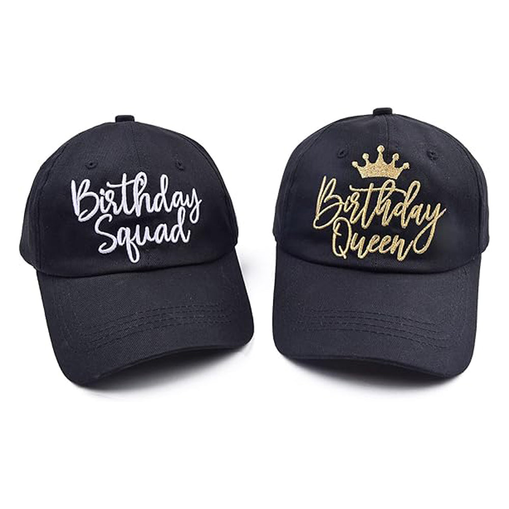Birthday Party Hats Funny Birthday Queen Squad Embroidery Adjustable Baseball Cap for Women