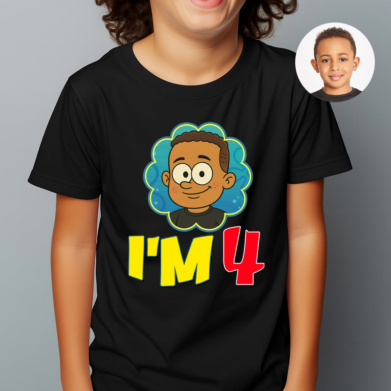 SpongeBob SquarePants Birthday Personalized Kids Shirt Family Shirts Customize Photo For Kid Cartoonize Shirt Birhday Gift For Boy, Girl