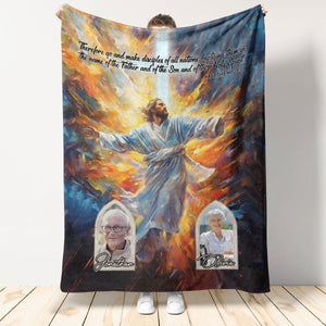 Therefore Go And Make Disciples Of All Nations-Matthew 28:19-Personalized Bible Blanket-Blanket That Covered Jesus-Blanket Scripture Upload Photo Custom Name