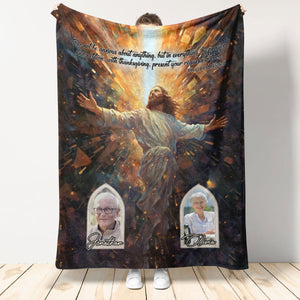 Do Not Be Anxious About Anything-Phillippians 4:6-Personalized Bible Scripture Blanket-Blanket With Jesus Face-Blankets With Scripture On Them Upload Photo Custom Name