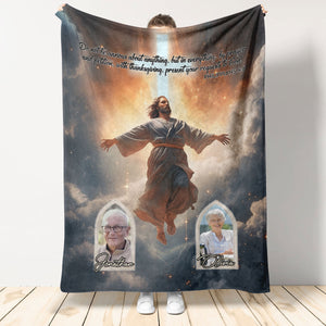 Do Not Be Anxious About Anything-Phillippians 4:6-Personalized Biblical Throw Blankets-Jesus Blanket-Scripture Blankets Upload Photo Custom Name