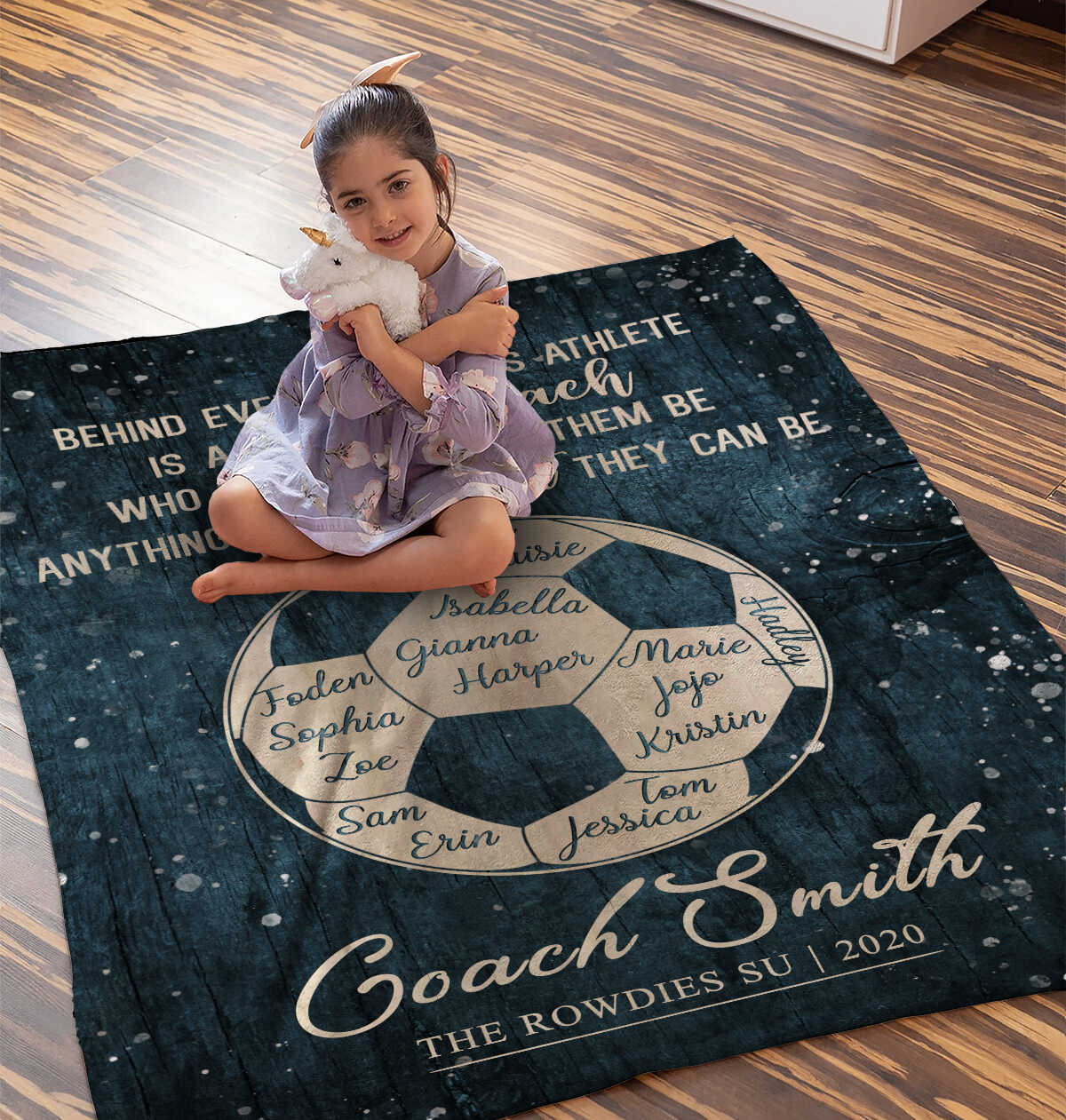 Personalized Thank You Soccer Coach Gift Custom Fleece Blanket, End Of Season Gift Ideas For Soccer Coach