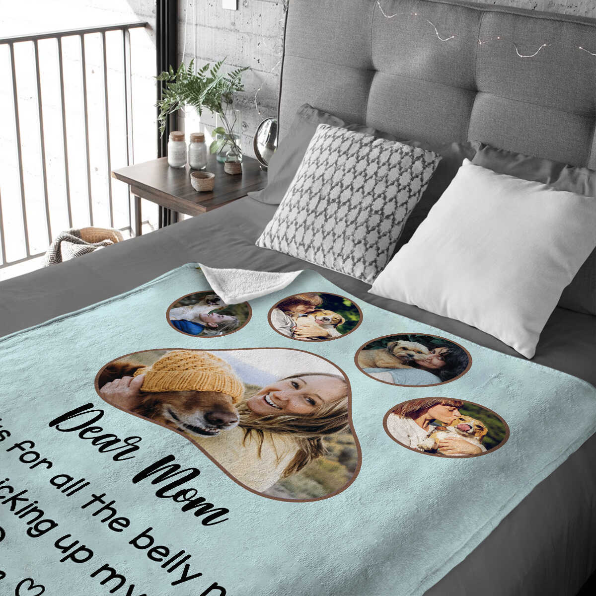 Personalized Dog Mom Blanket, Custom Dog Mom Gift, Funny Gift Ideas for Dog Mom, Mother's Day Gift