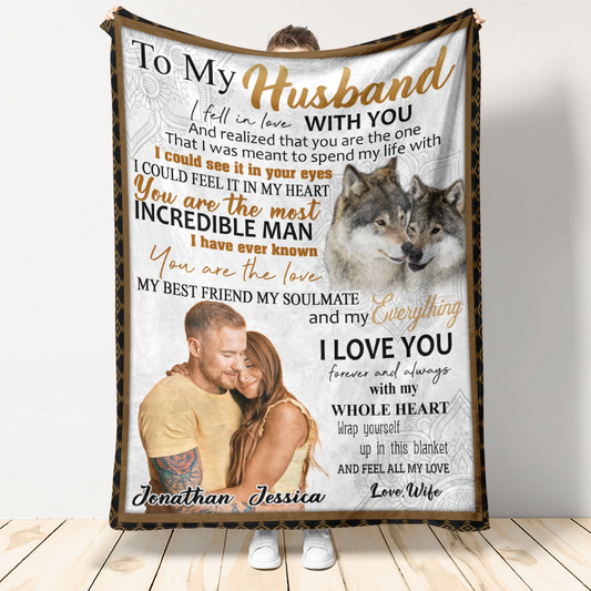 To My Husband You Are The Most Incredible Man, Fleece Blanket - Quilt Blanket, Gift For Couple, Gift From Wife To Husband, Home Decor Bedding Couch Sofa Soft And Comfy Cozy Live Preview