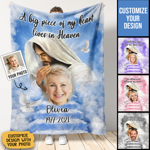 Personalized Memorial Blankets With Pictures - In Loving Memory Blankets - Jesus Blanket - Quote