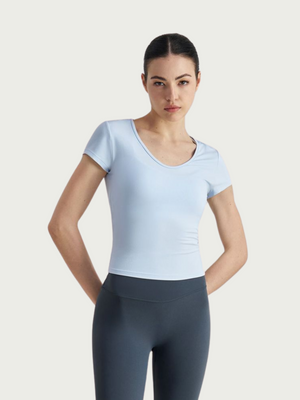 Tight Yoga Tops Short-sleeved Sports Polo Shirts For Women Slim Fitness Yoga Clothes ADDK1515