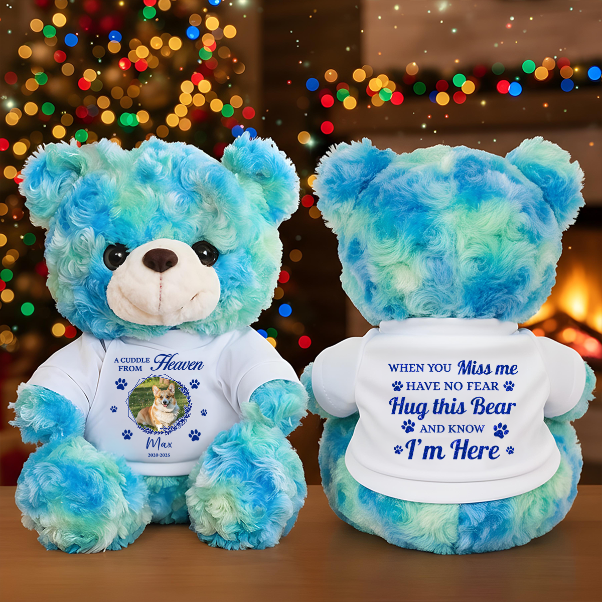 Custom Photo Dog Loss - Personalized Teddy Bear blue_9f4de4fd-b73c-490b-8590-8f959b72dd9d.png