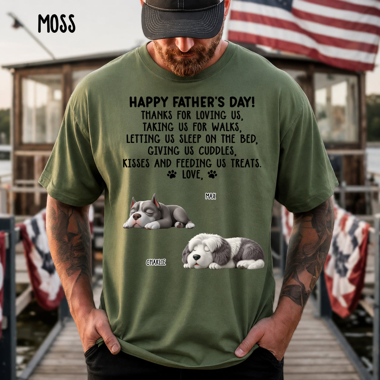 Thanks For Loving Me Dad Custom Funny Dogs Personalized Shirt, Father's Day gift Dog Dad Gift