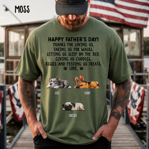 Thanks For Loving Me Dad Custom Funny Dogs Personalized Shirt, Father's Day gift Dog Dad Gift