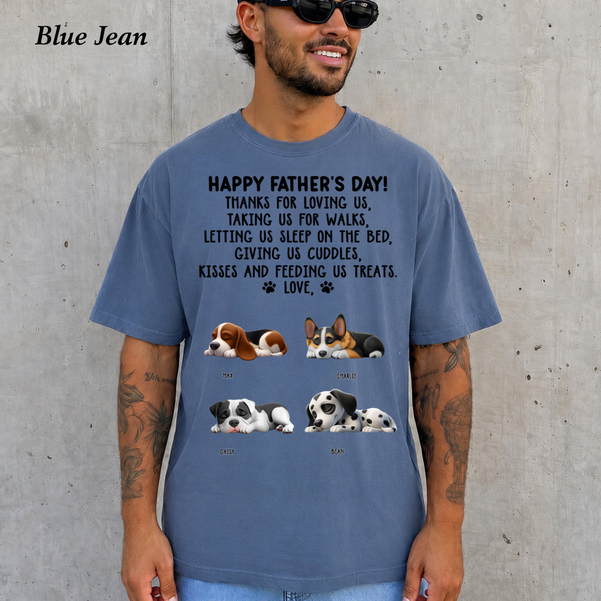 Thanks For Loving Me Dad Custom Funny Dogs Personalized Shirt, Father's Day gift Dog Dad Gift
