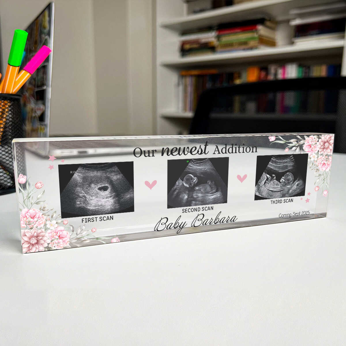 Ultrasound Baby Personalized Acrylic Plaque, Nursery Gift, Custom Baby Scan Photo, New Parents Gift, Ultrasound Baby Gift