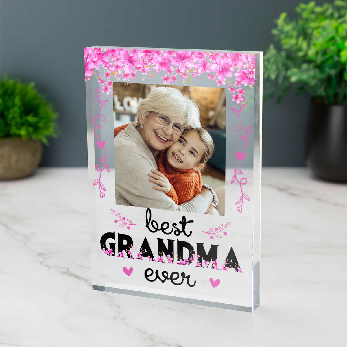 Personalize Best Grandma Ever Acrylic, Custom Grandma Photo Gift, Mother s Day Gift, Gift For Grandma