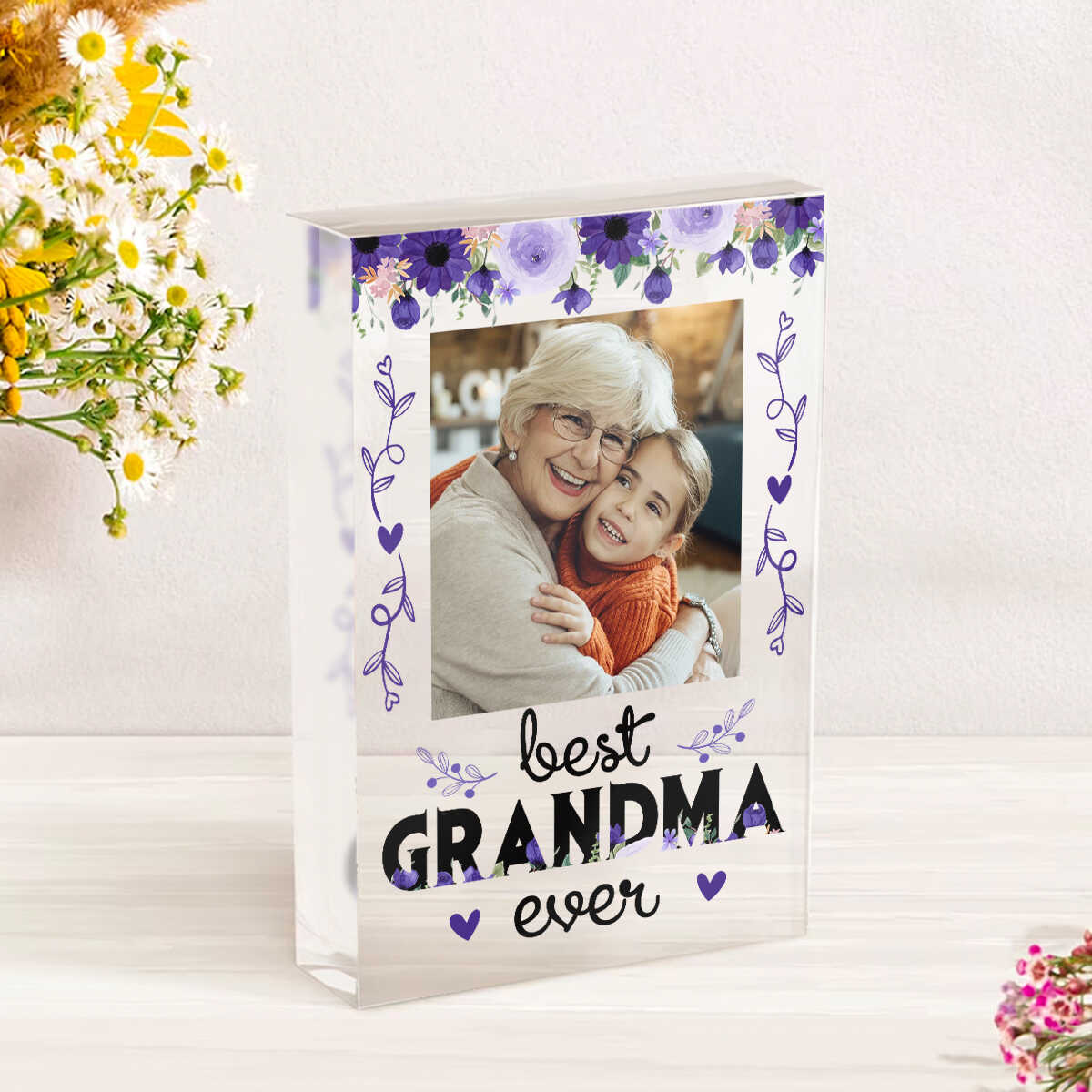 Personalize Best Grandma Ever Acrylic, Custom Grandma Photo Gift, Mother s Day Gift, Gift For Grandma