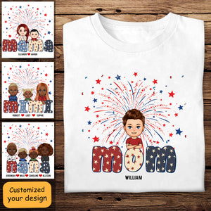 Retro American Mama 4th July - Personalized Shirt - Gift For Mother, 4th Of July