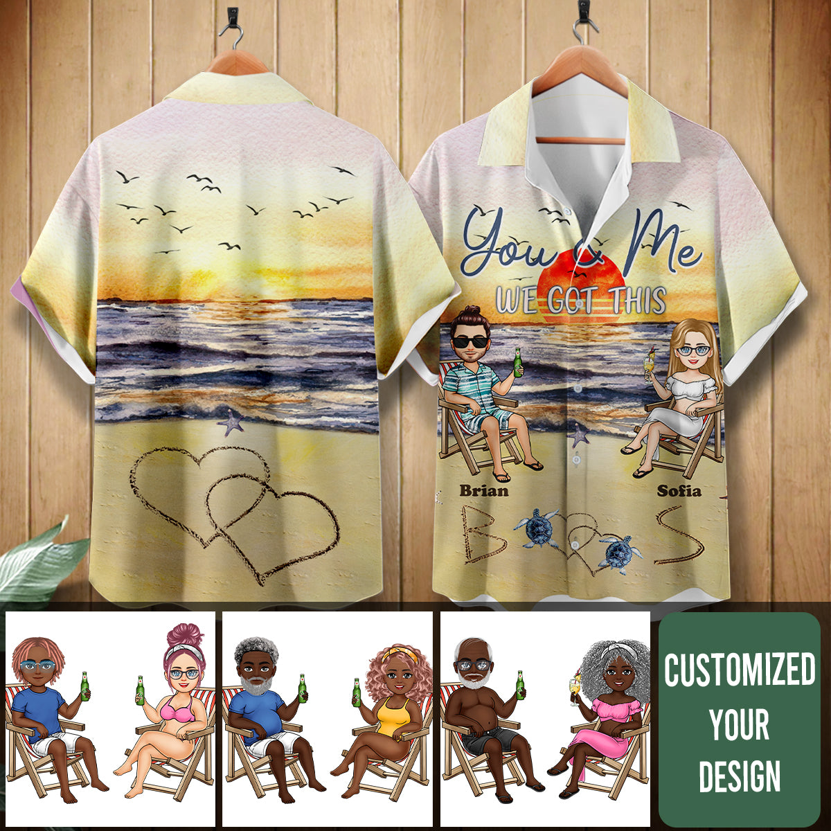 You And Me We Got It - Personalized Hawaiian Shirt - Gift For Couple, Beach, Summer Vacation