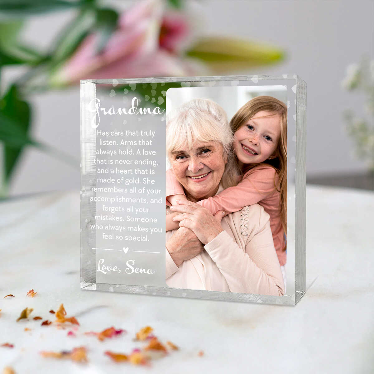 Grandma Gift, Personalized Grandma Keepsake Gift, Present For Grandma, Grandmother Gift, Grandmas Birthday, Nan Gift, Acrylic Plaque
