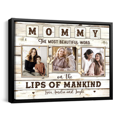 Personalize Mommy Custom Canvas Print, Mother s day Gift, Custom Photo Collages Canvas, Gift For Mom