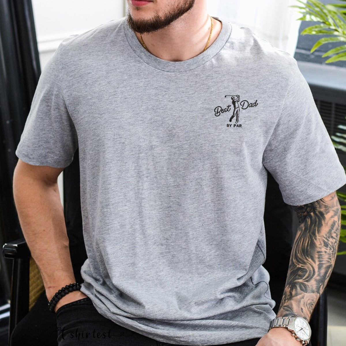 Embroidery Best Dad By Par Shirt, Dad Golf Shirt, Comfort Color, Fathers Day Gift, Embroidery Golf Tee, Daddy Birthday Gift, Golf Player Tee bn2.jpg