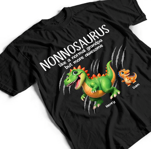Papasaurus Like A Normal Grandpa But More Awesome - Personalized T Shirt bn3.png