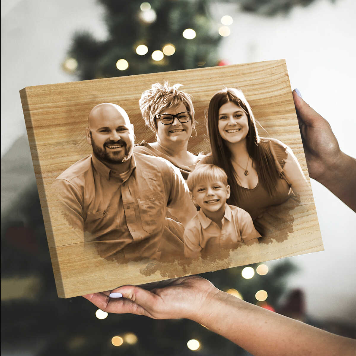 Add Deceased Love One To Photo, Add Person To Photo, Combine Photos Canvas, Gift For Parents