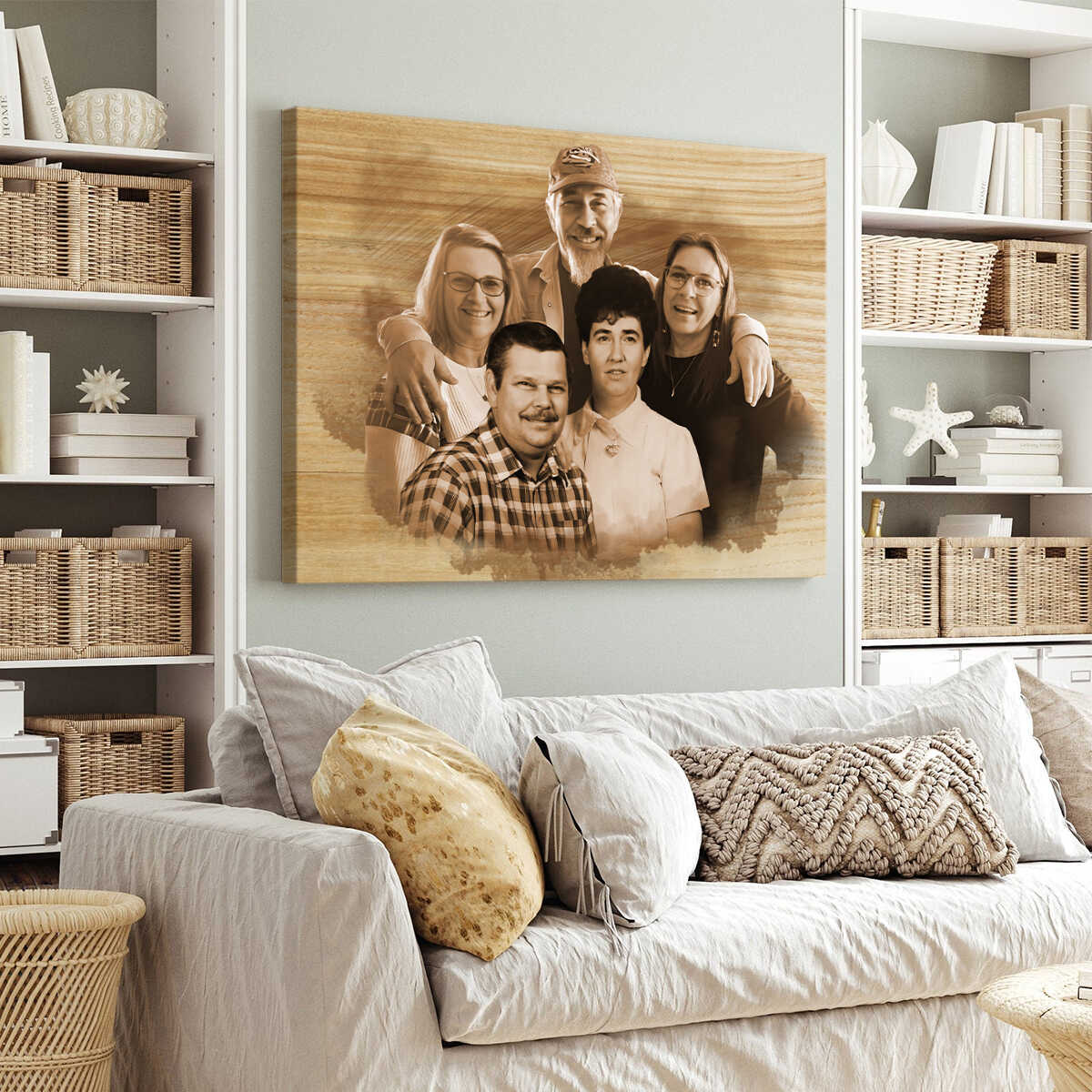 Add Deceased Love One To Photo, Add Person To Photo, Combine Photos Canvas, Gift For Parents