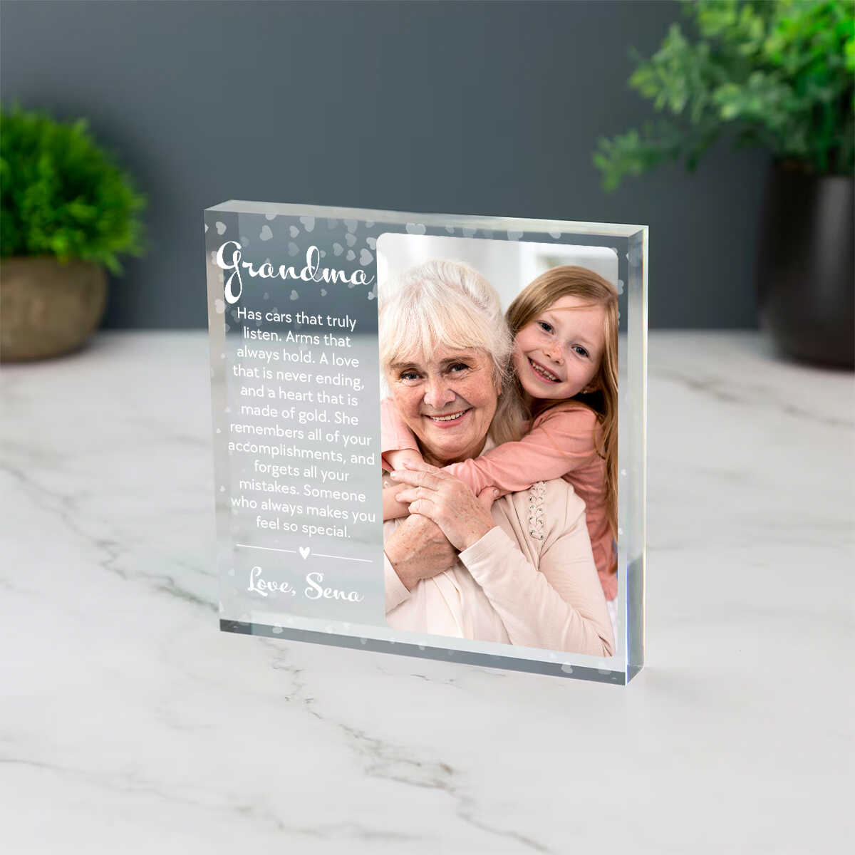 Grandma Gift, Personalized Grandma Keepsake Gift, Present For Grandma, Grandmother Gift, Grandmas Birthday, Nan Gift, Acrylic Plaque