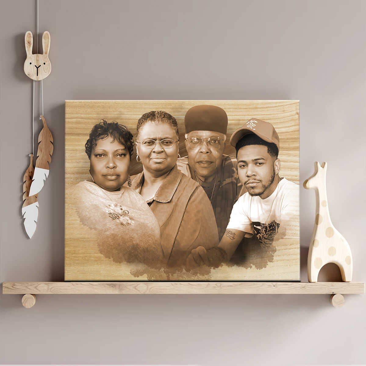 Add Deceased Love One To Photo, Add Person To Photo, Combine Photos Canvas, Gift For Parents