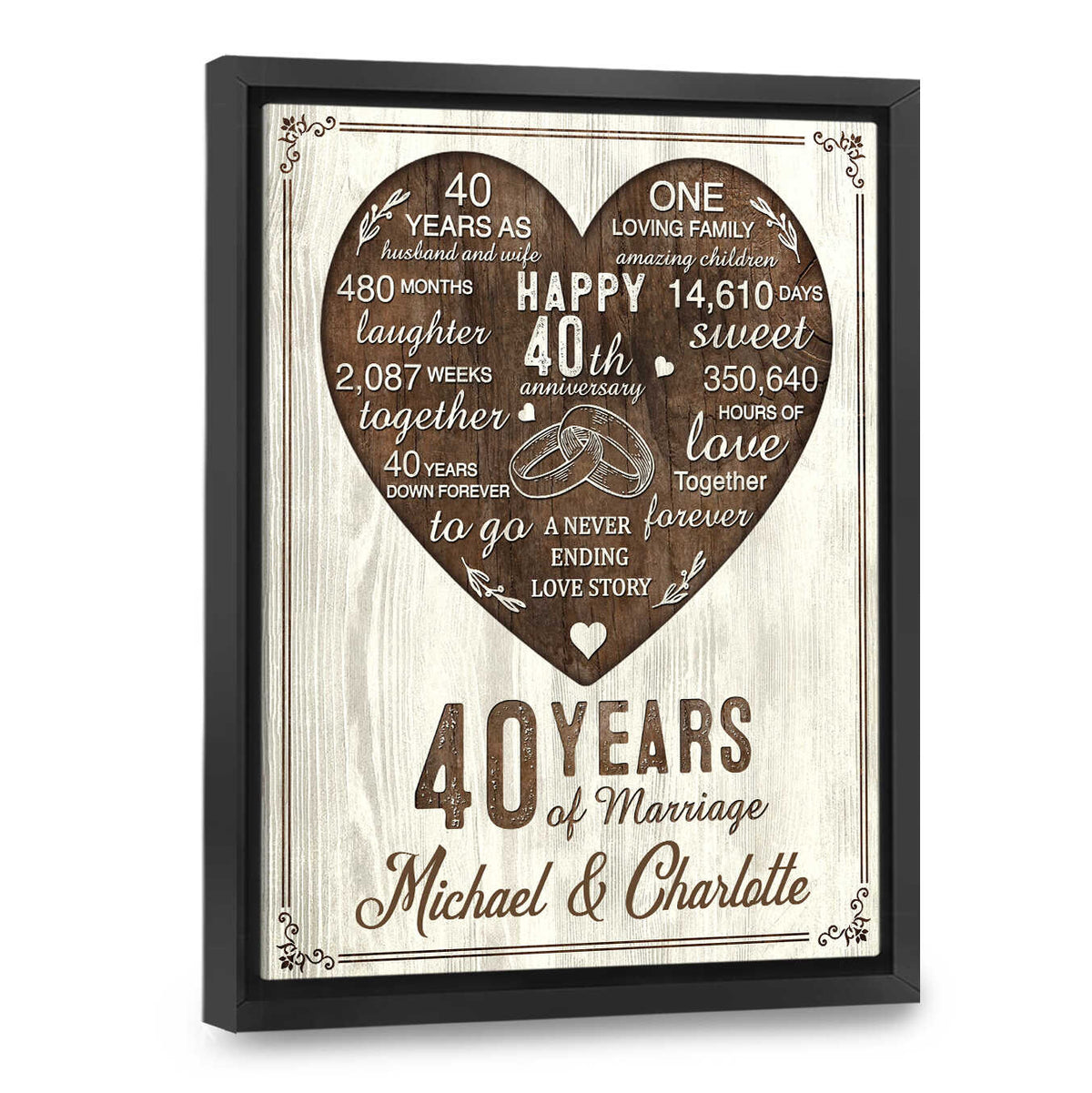40th Year Anniversary Gift, 40th Wedding Anniversary Gift For Husband, 40 Year Anniversary Gift For Wife