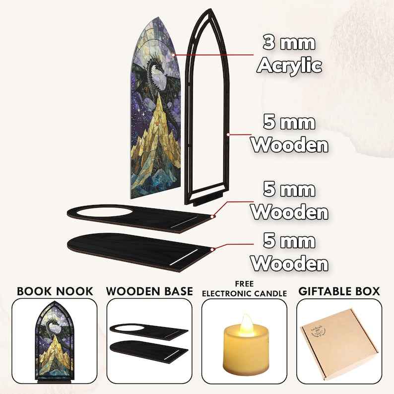 Fantasy Dragon - Personalized Book Candle Holder Sign