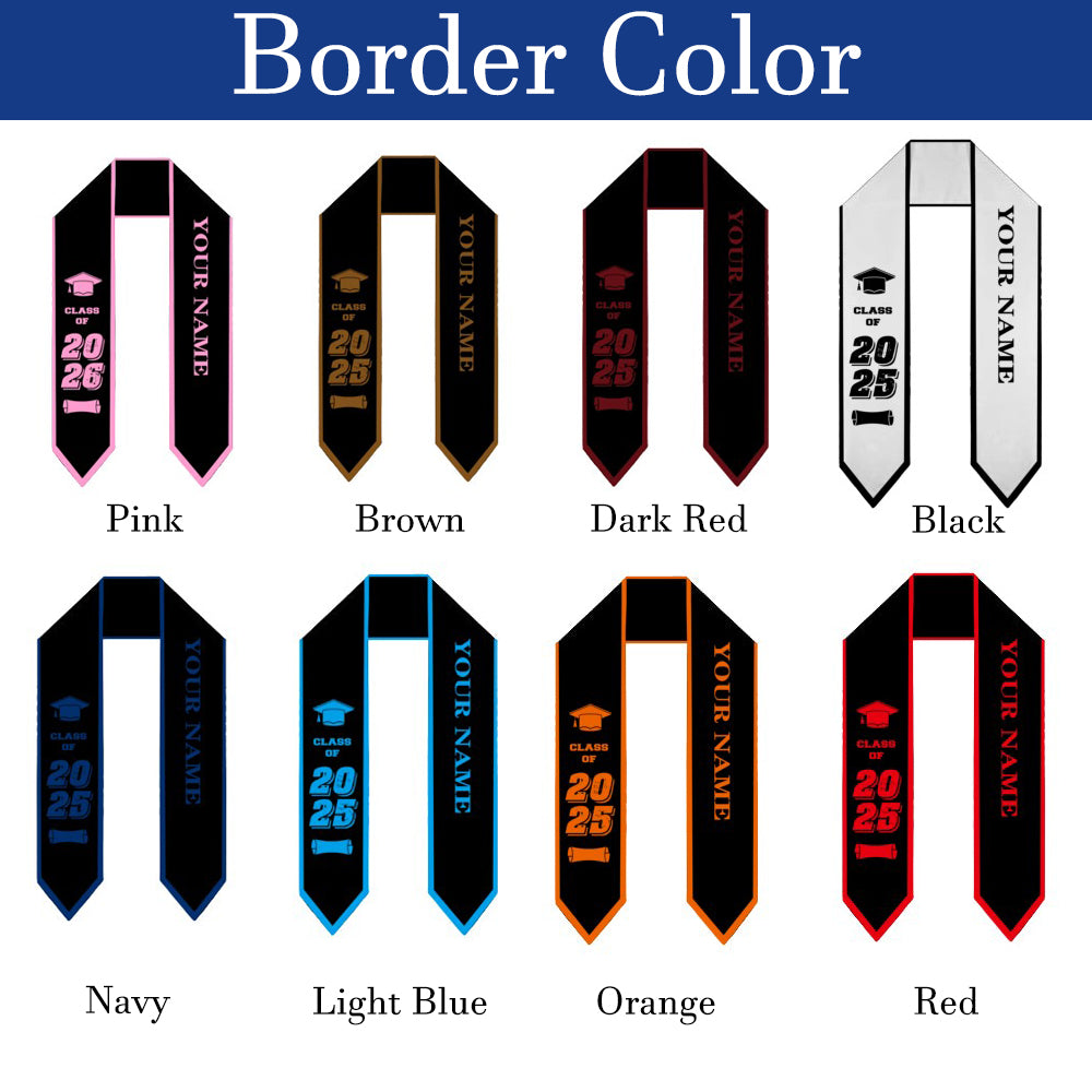 Custom Graduation Stole Class of 2026 Customized Congratulations Sash with Photo Name School Graduation Gift