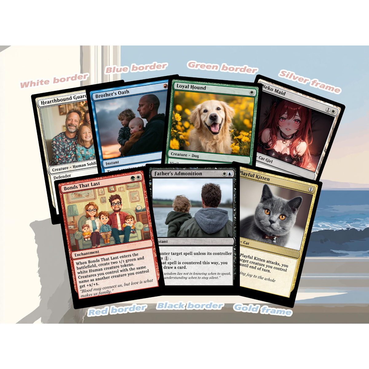 Custom Cards, Custom MTG Style Card, high quality custom cards, Father's Day gift, Gift for husband, Gamer gifts, Personalized Cards