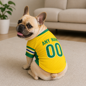 Brazil Dog T-Shirt Jersey Style Custom Name and Number Pet Clothes Gifts