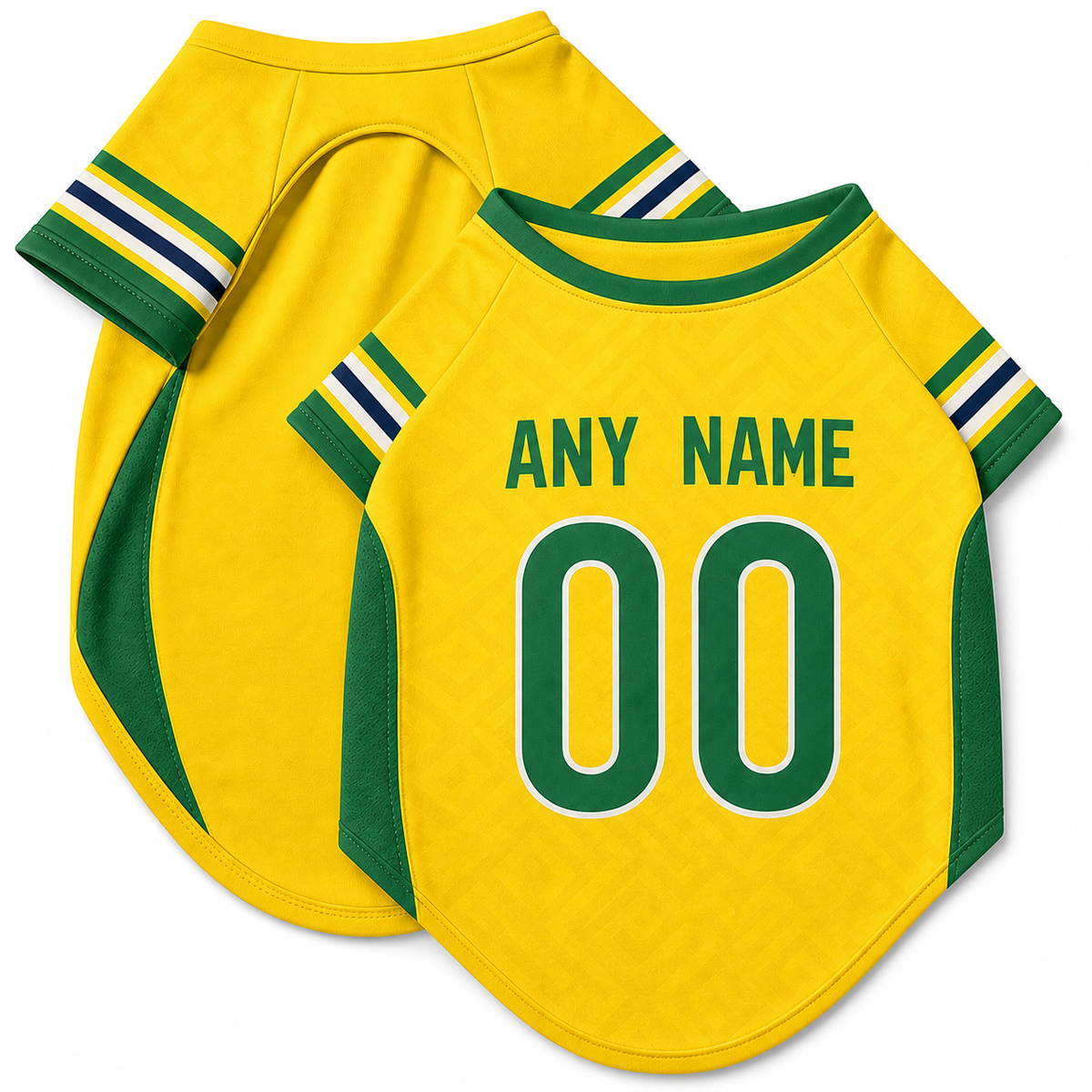 Brazil Dog T-Shirt Jersey Style Custom Name and Number Pet Clothes Gifts