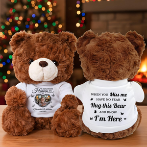 Memoria Heaven Heart Photo - Personalized Teddy Bear brown.png