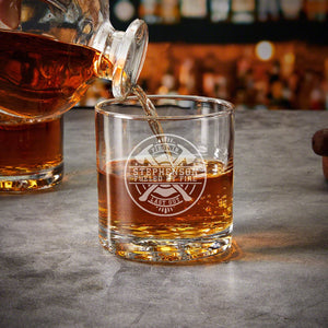 Firefighter Engraved Whiskey Glass - Fireman Rocks Glass, Firefighter Gifts, Gift for Him, Fire Department, Gifts For Firefighters